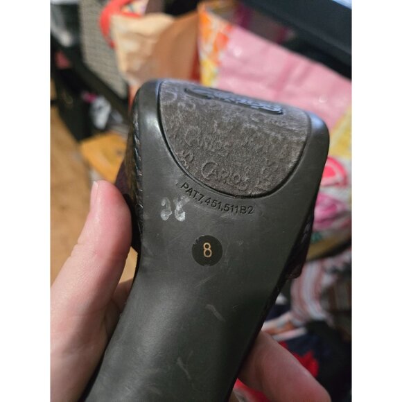 Carlos Womens Brown Platform High Heel Shoes Size 8 Date Formal Stiletto Neutral - Picture 5 of 9